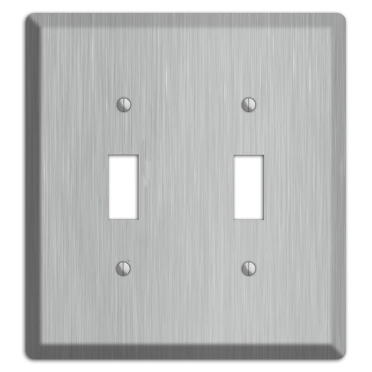 Brushed Stainless Steel 2 Toggle Wallplate