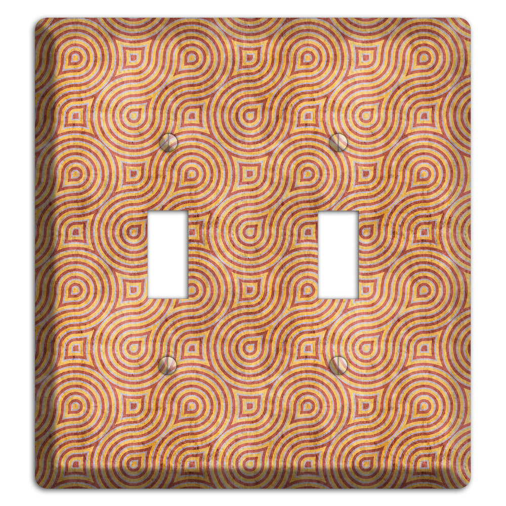 Beige and Red Swirl 2 Toggle Wallplate
