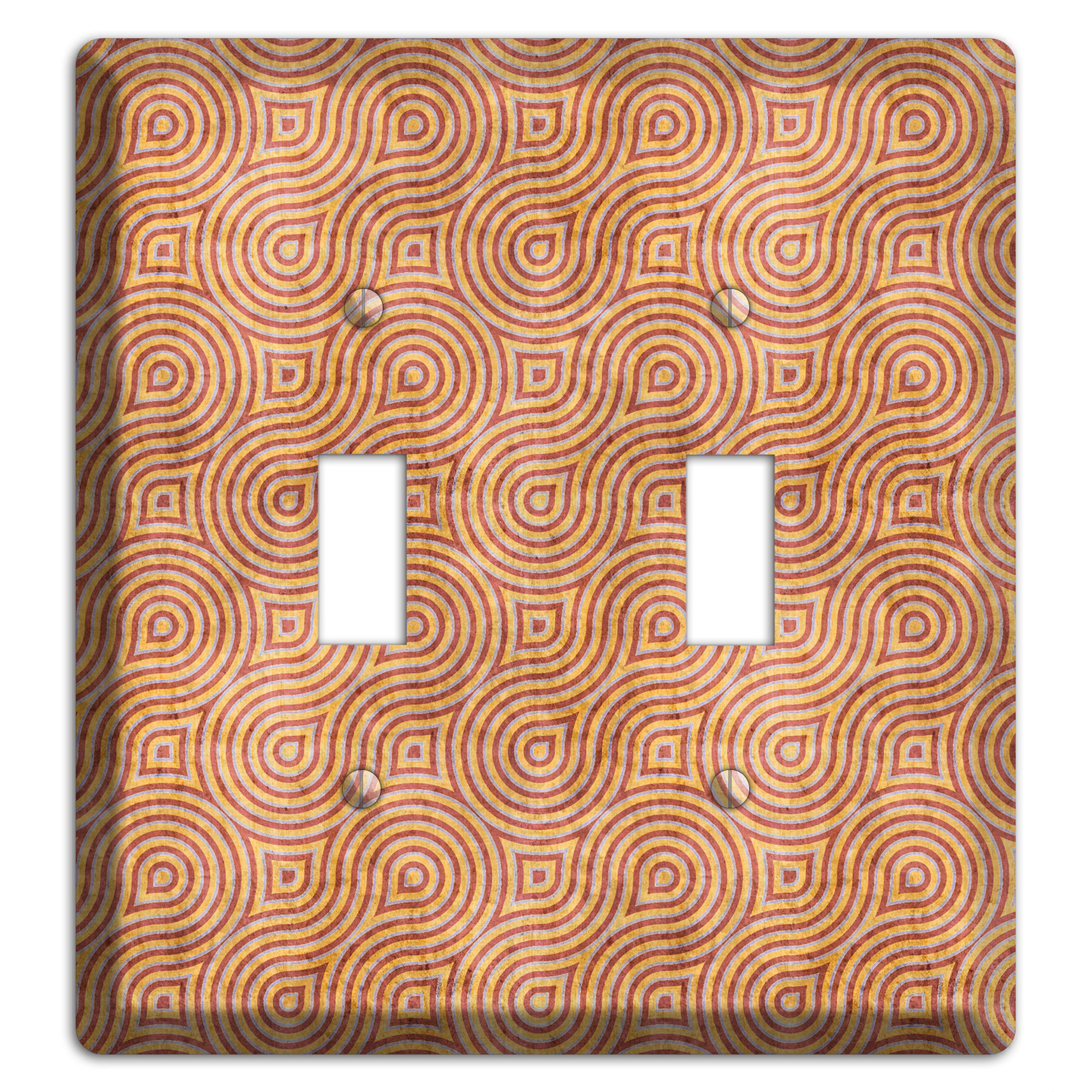Beige and Red Swirl 2 Toggle Wallplate