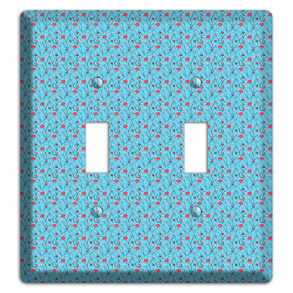 Light Blue Calico 2 Toggle Wallplate