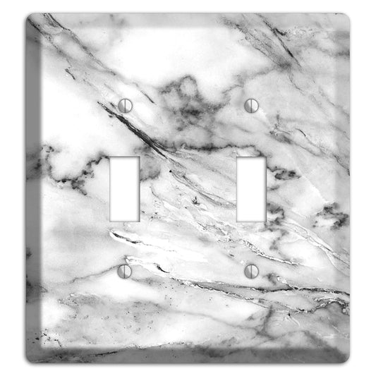 Black and White marble 2 Toggle Wallplate