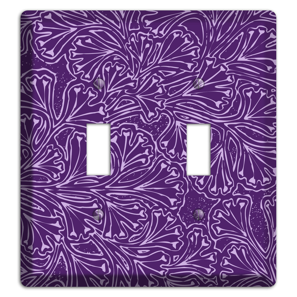 Deco Purple Interlocking Floral 2 Toggle Wallplate