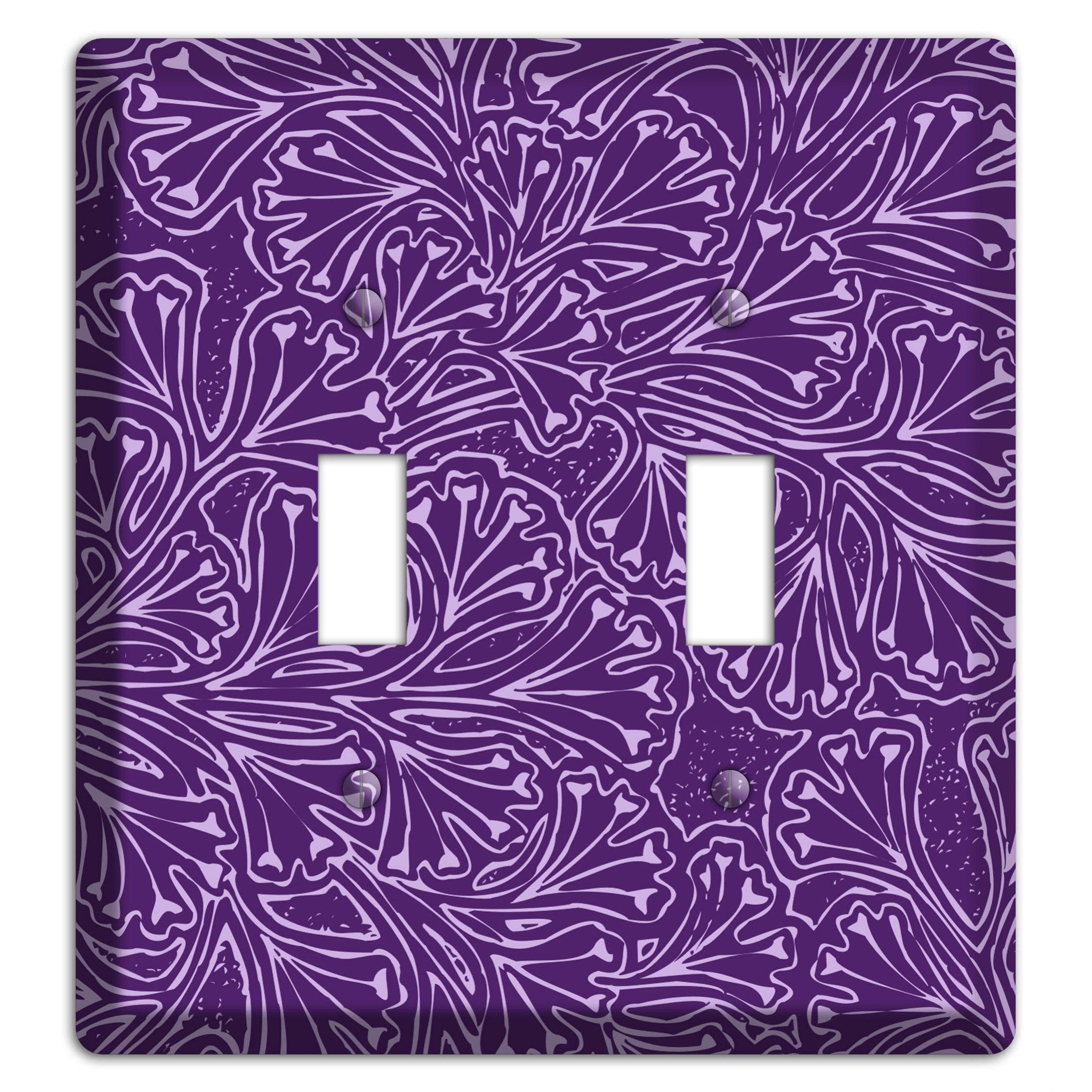 Deco Purple Interlocking Floral 2 Toggle Wallplate