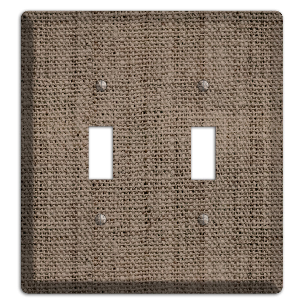 Coffee Burlap 2 Toggle Wallplate