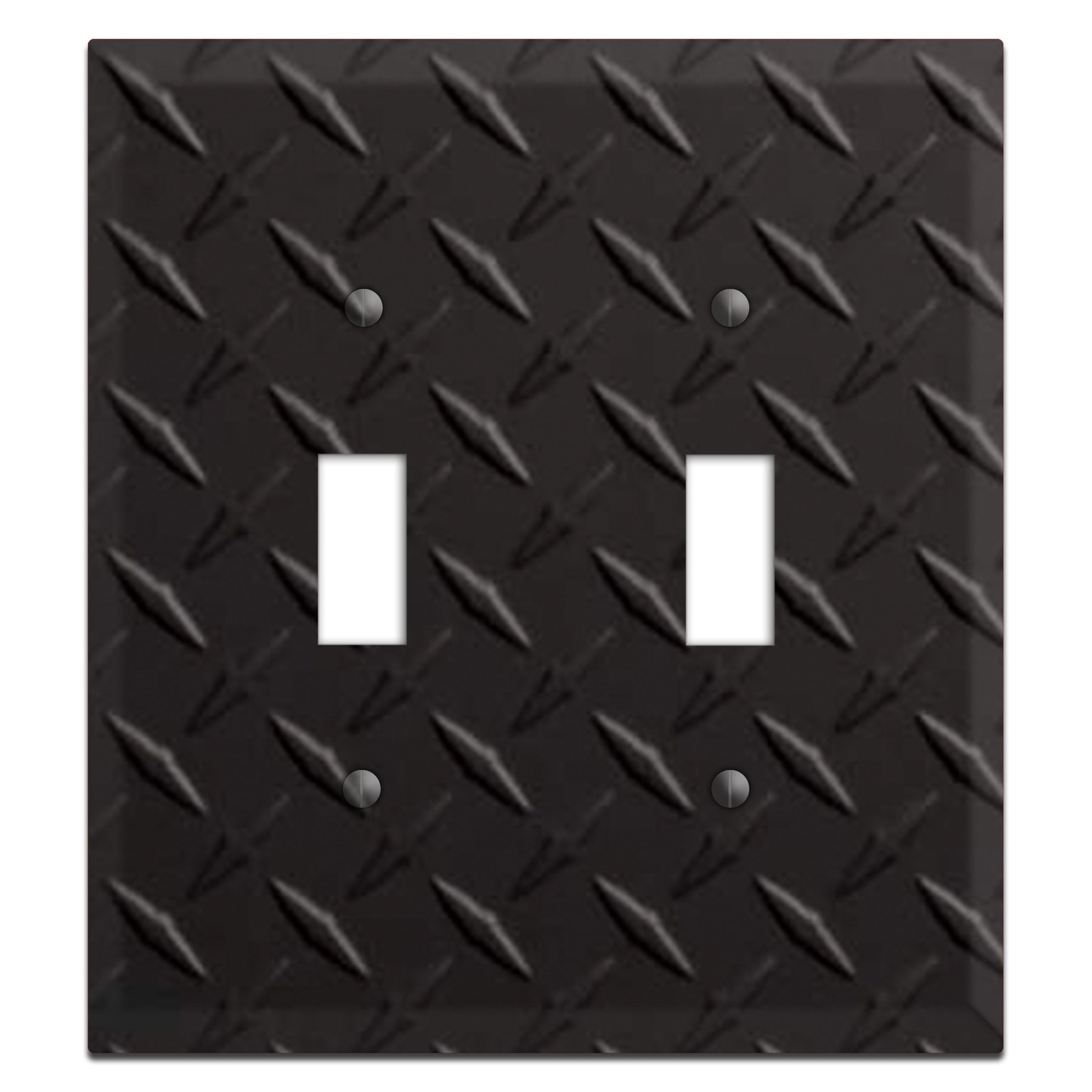 Diamond Tread Matte Black 2 Toggle Wallplate