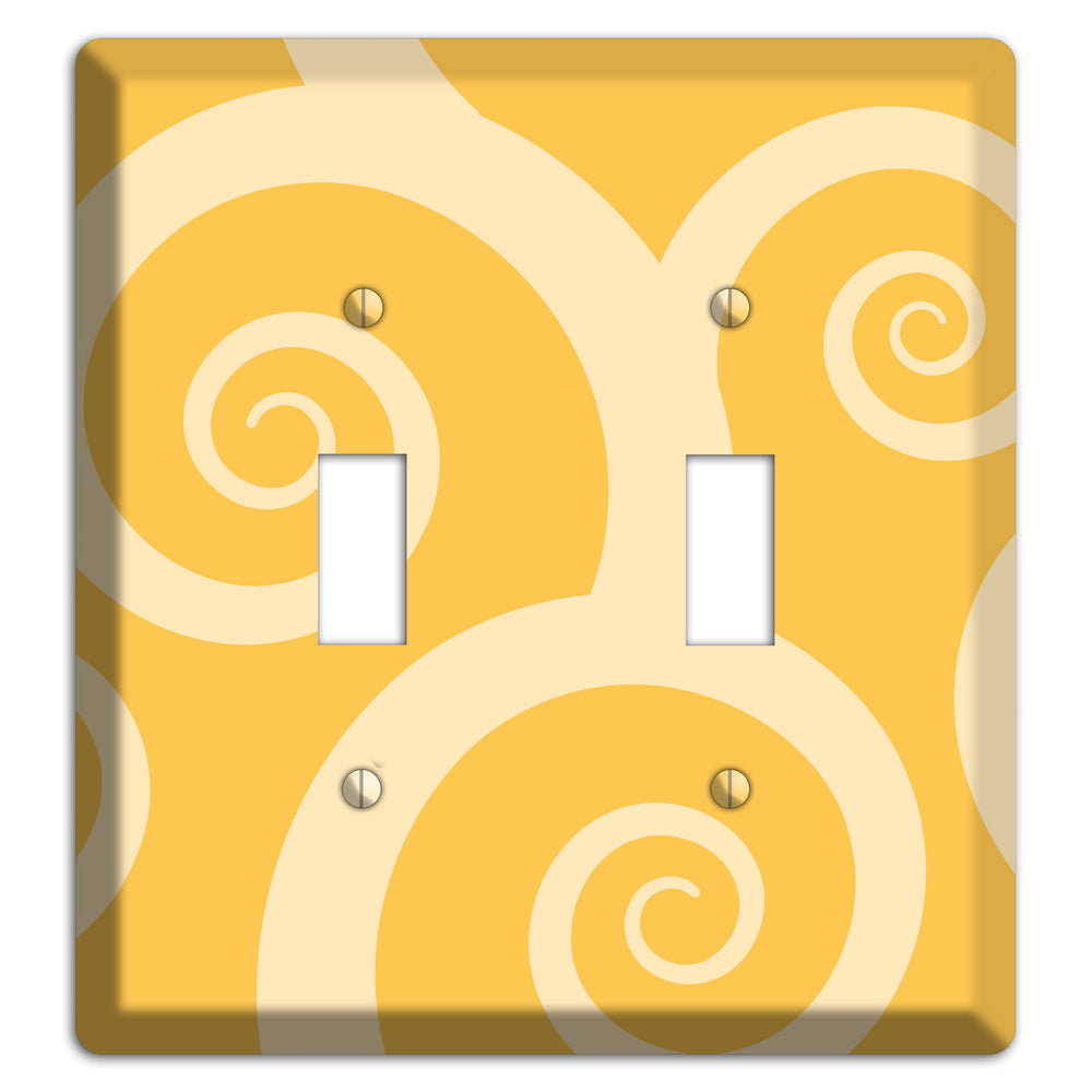 Yellow Tones Large Swirl 2 Toggle Wallplate