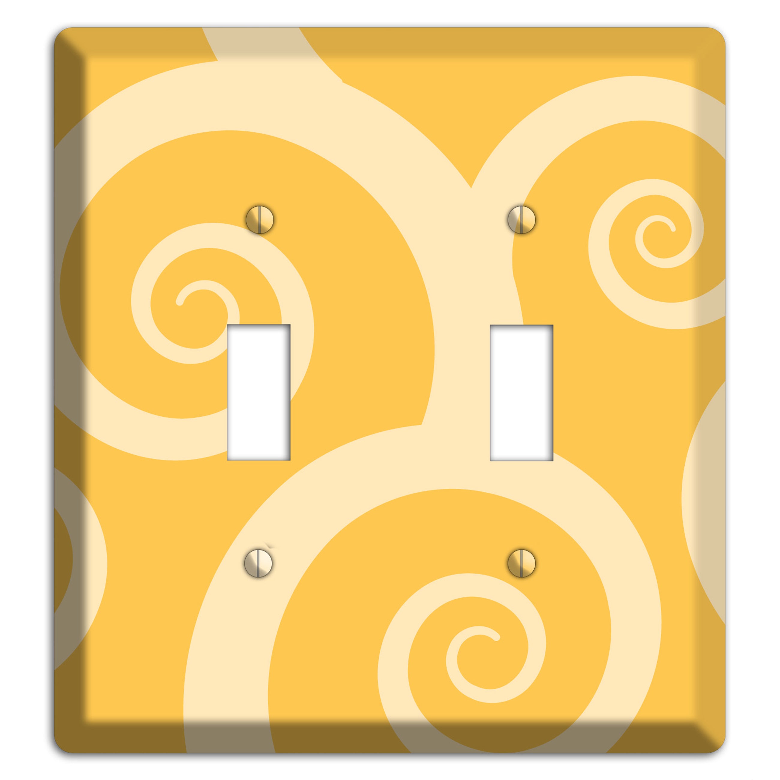 Yellow Tones Large Swirl 2 Toggle Wallplate