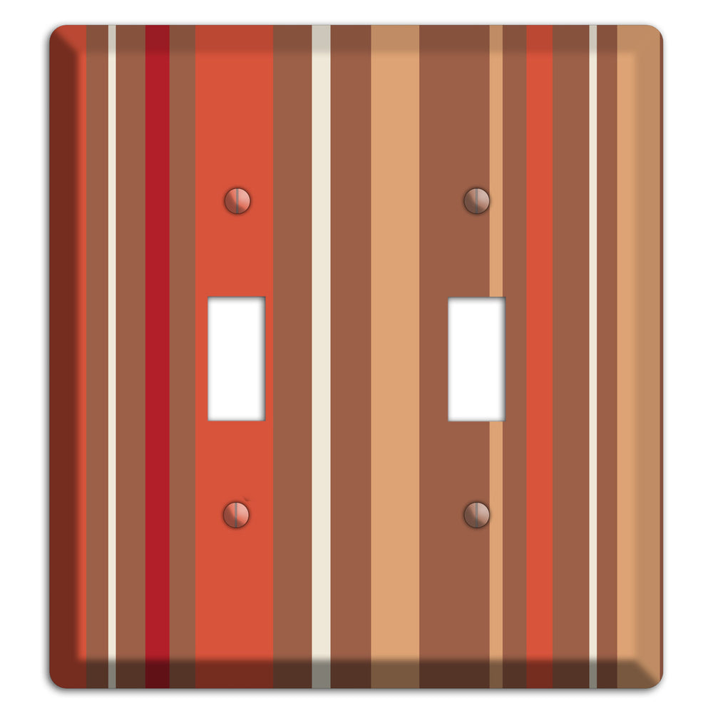 Multi Coral Vertical Stripe 2 Toggle Wallplate