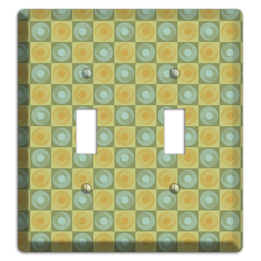 Green and Yellow Squares 2 Toggle Wallplate