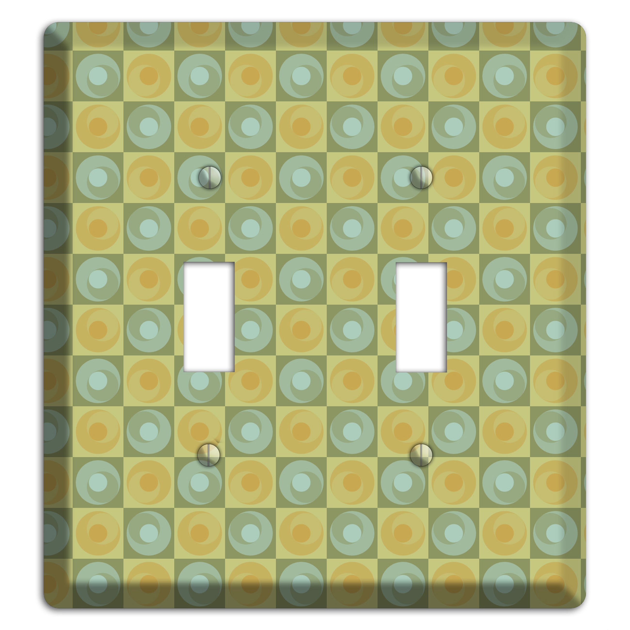 Green and Yellow Squares 2 Toggle Wallplate