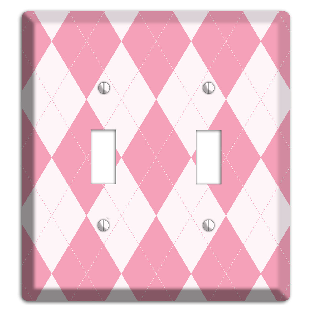 Pink Argyle 2 Toggle Wallplate