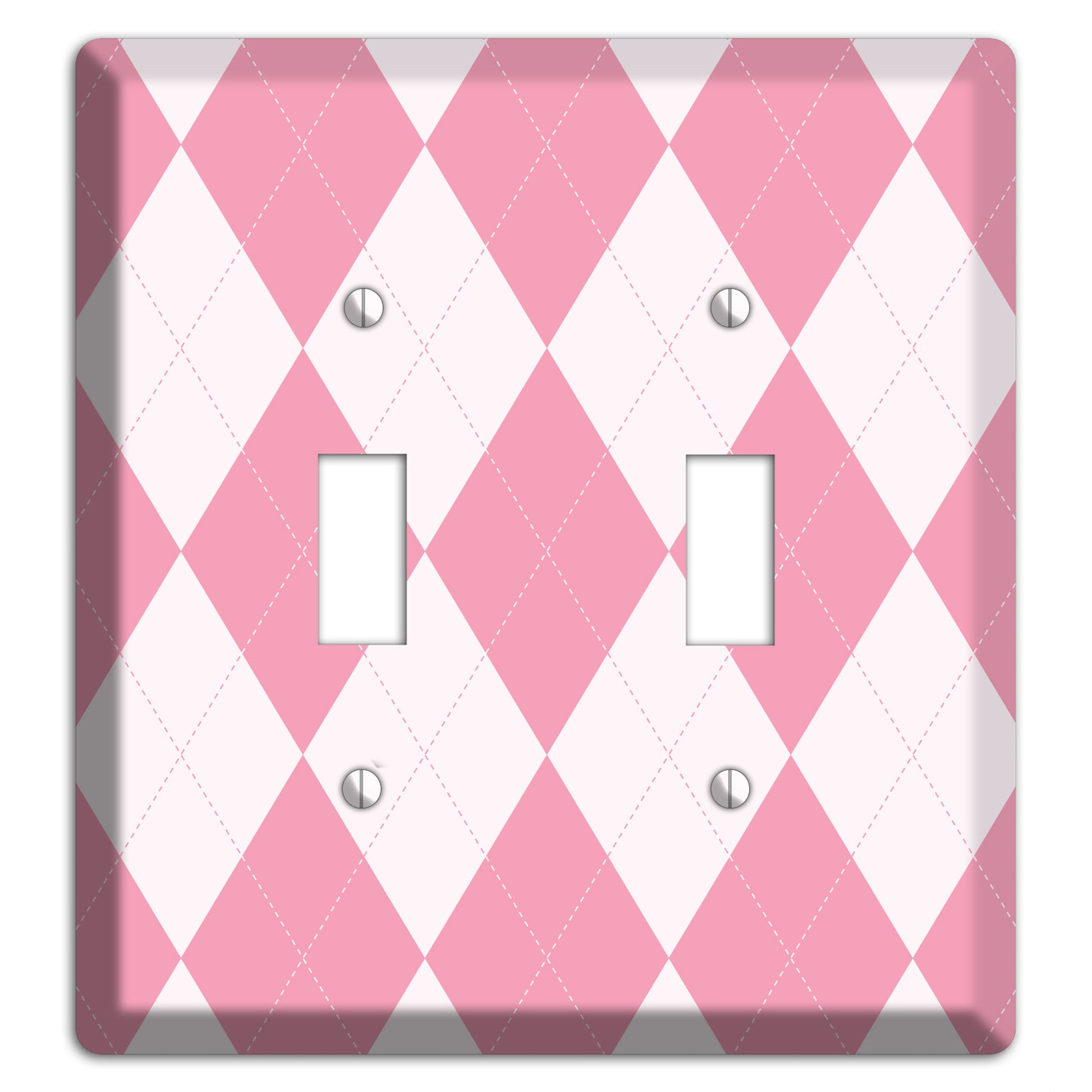 Pink Argyle 2 Toggle Wallplate