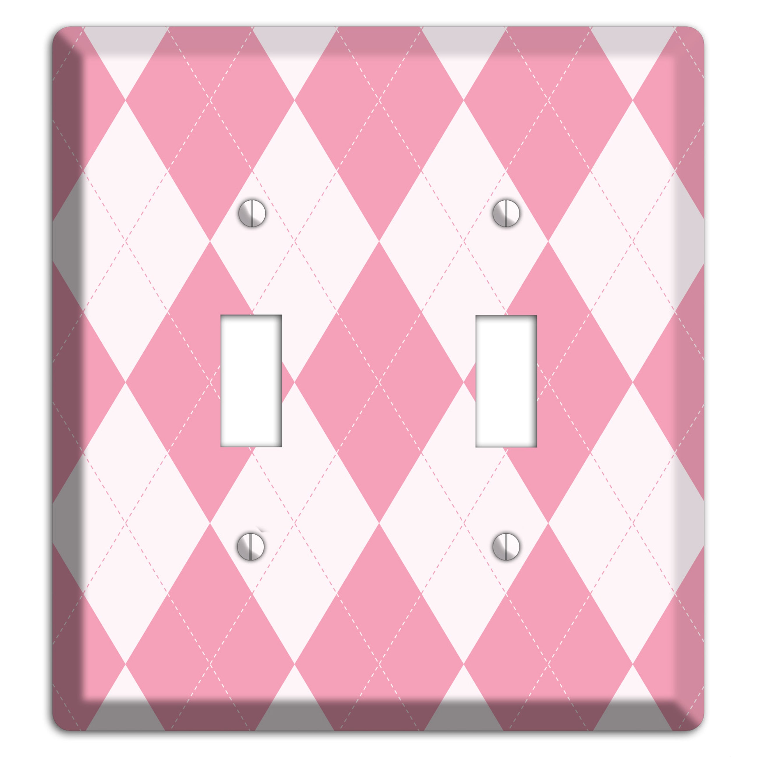 Pink Argyle 2 Toggle Wallplate