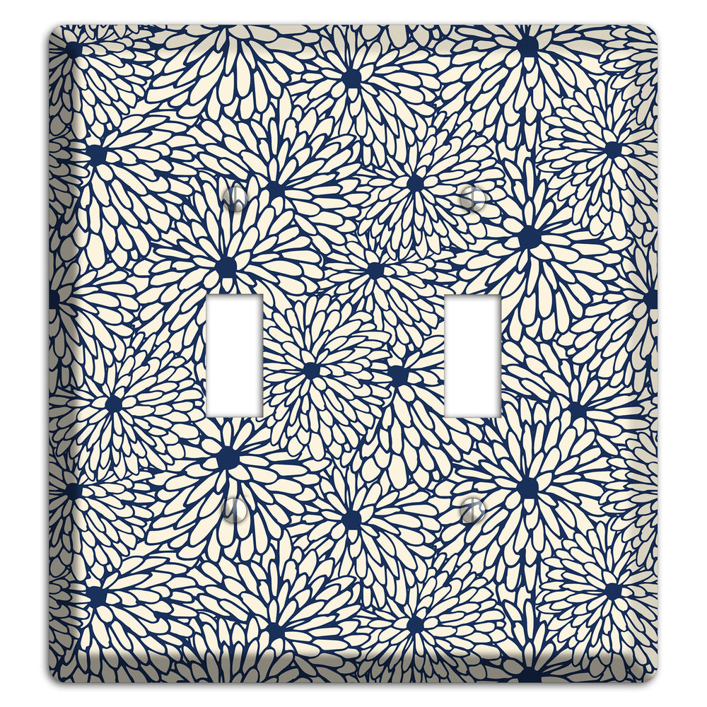 Beige Floral Burst 2 Toggle Wallplate