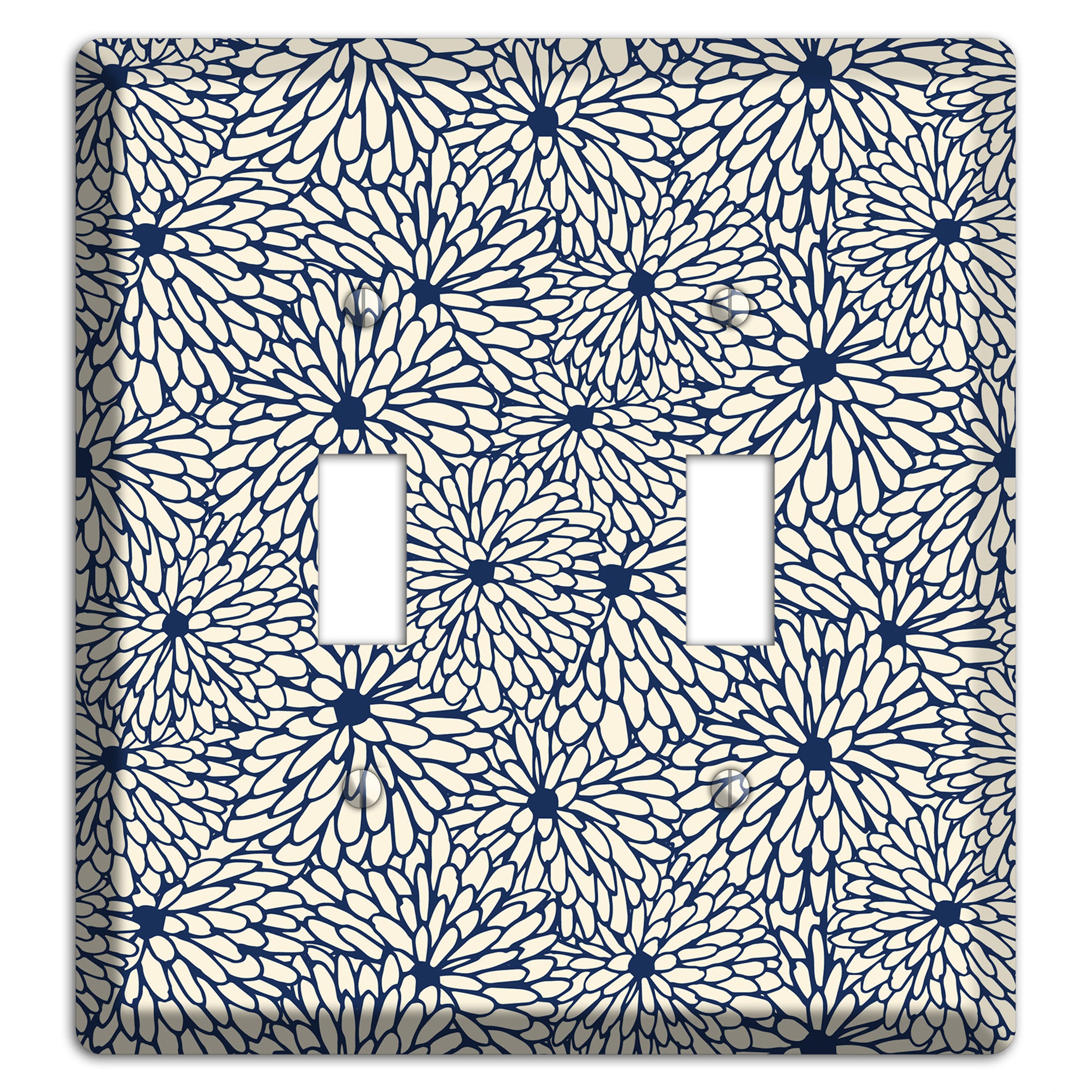 Beige Floral Burst 2 Toggle Wallplate