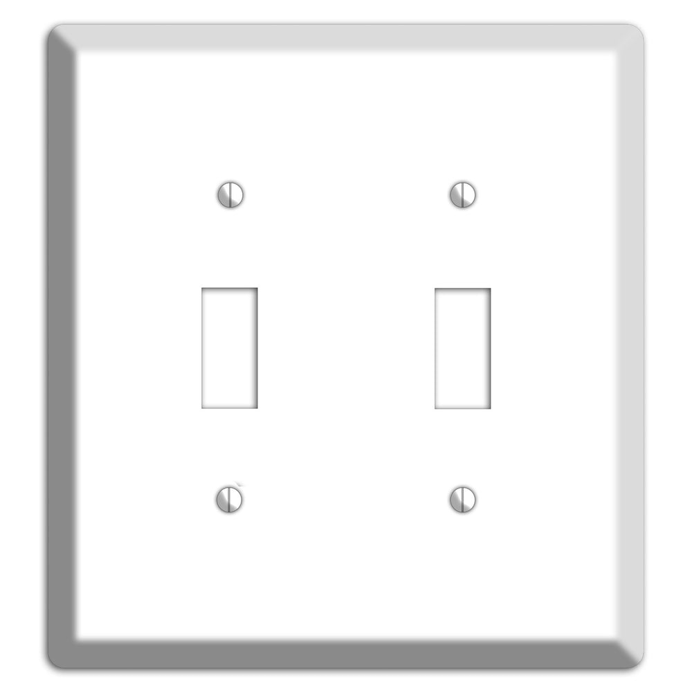 White Metal 2 Toggle Wallplate