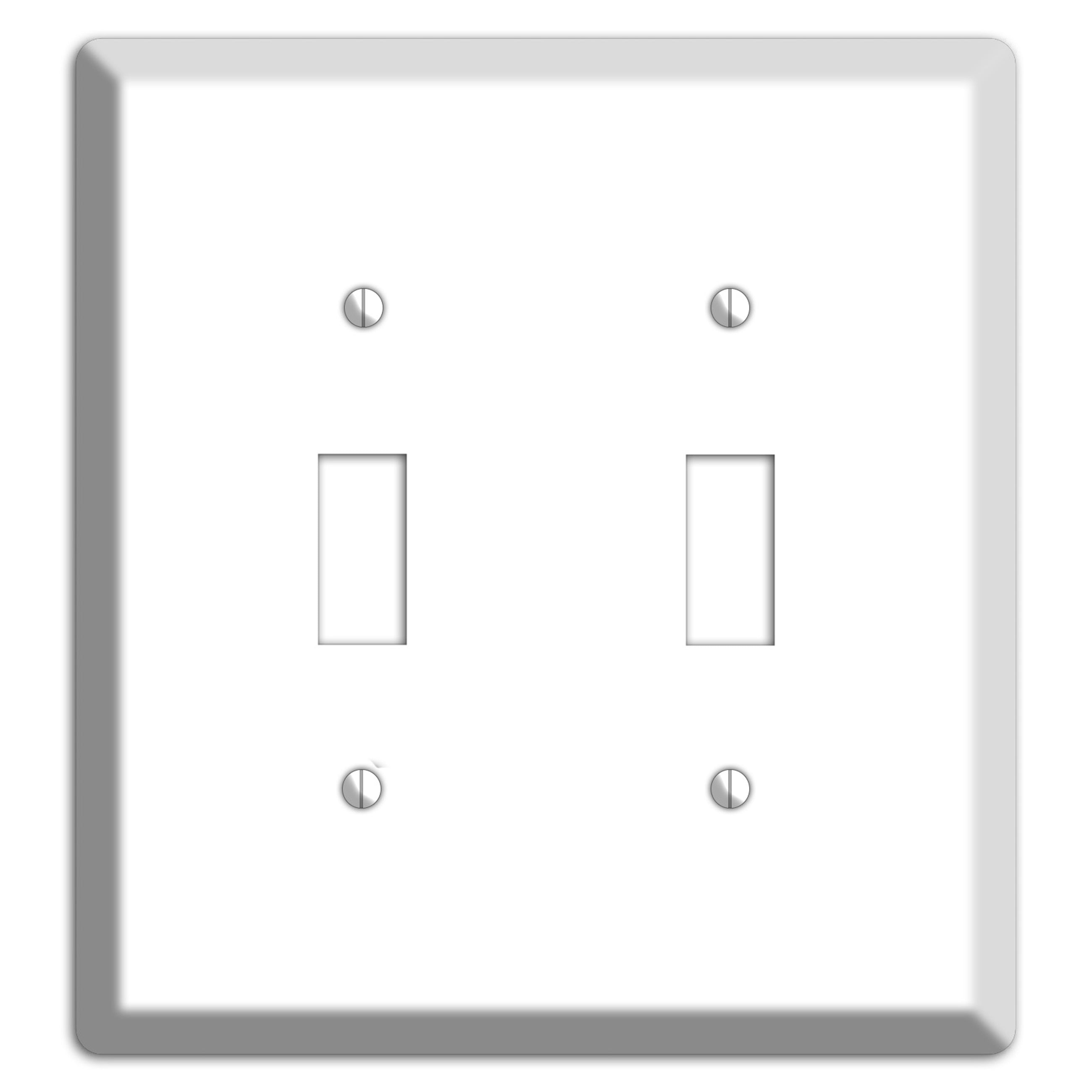 White Metal 2 Toggle Wallplate