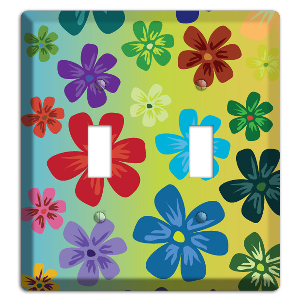 Blue to yellow Flowers 2 Toggle Wallplate