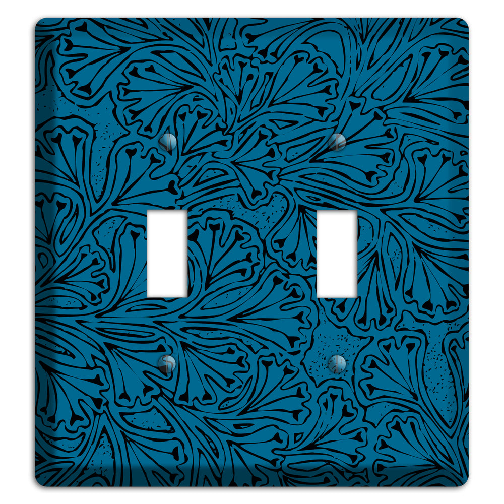 Deco Blue Interlocking Floral 2 Toggle Wallplate