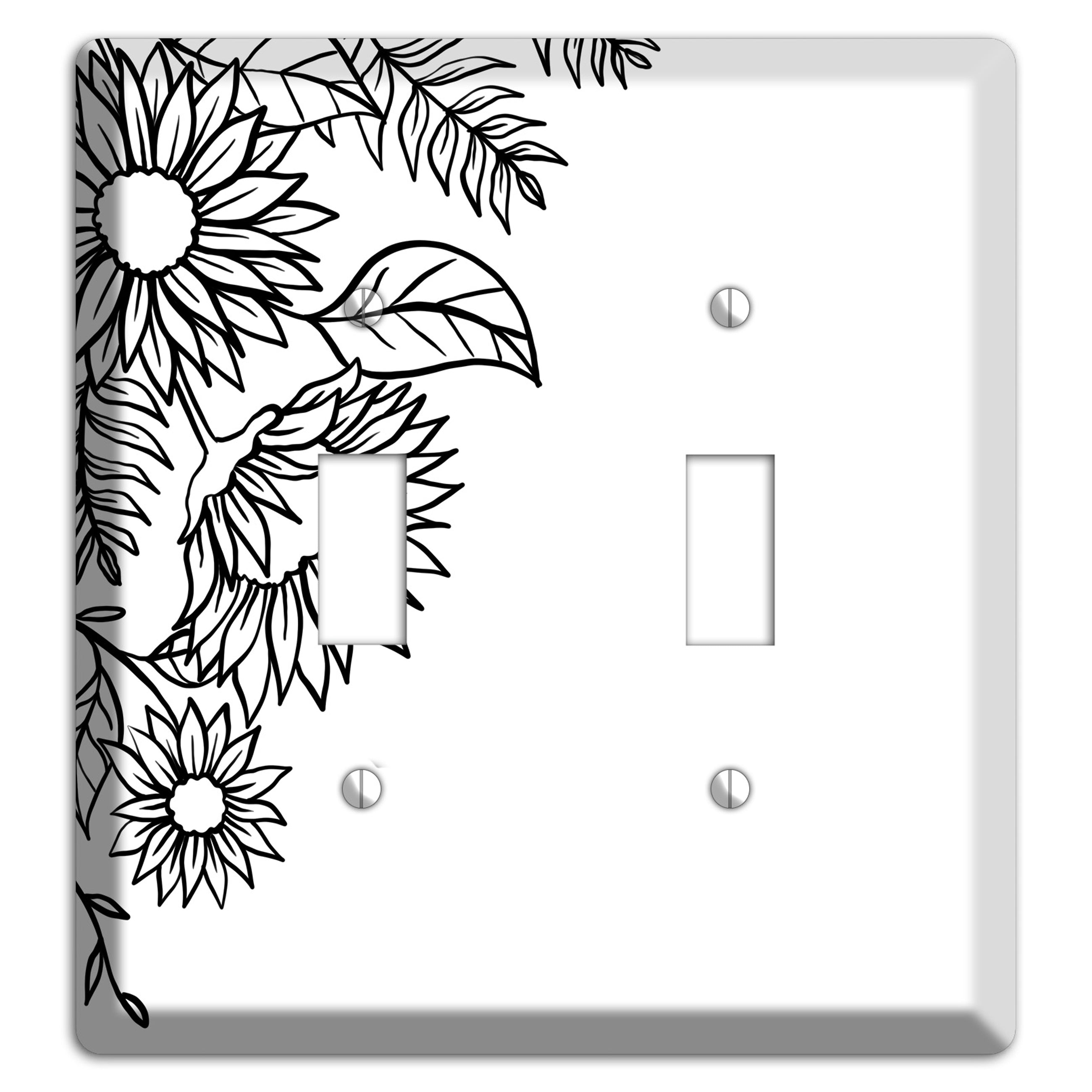 Hand-Drawn Floral 5 2 Toggle Wallplate