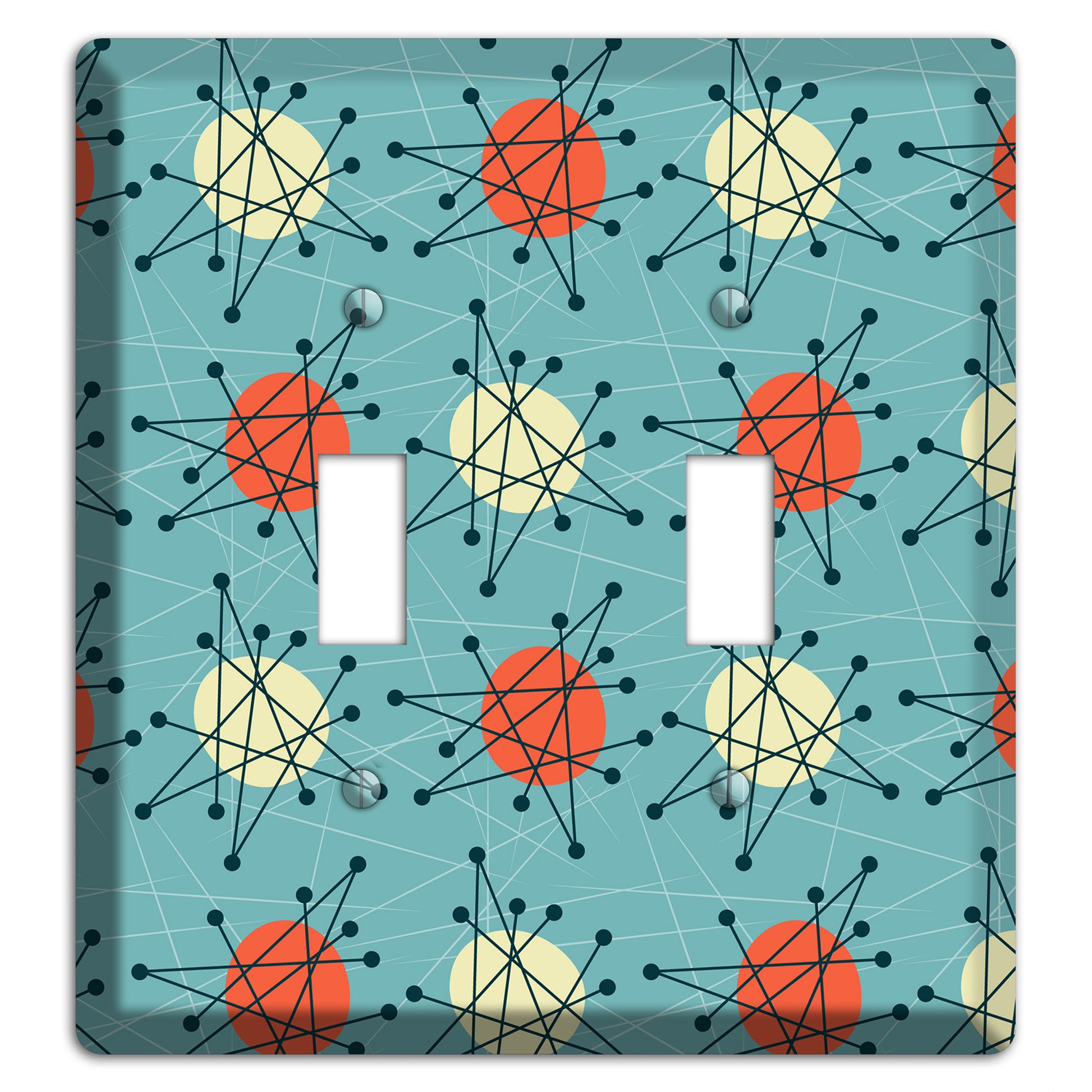 Orange And Yellow Atomic Burst 2 Toggle Wallplate