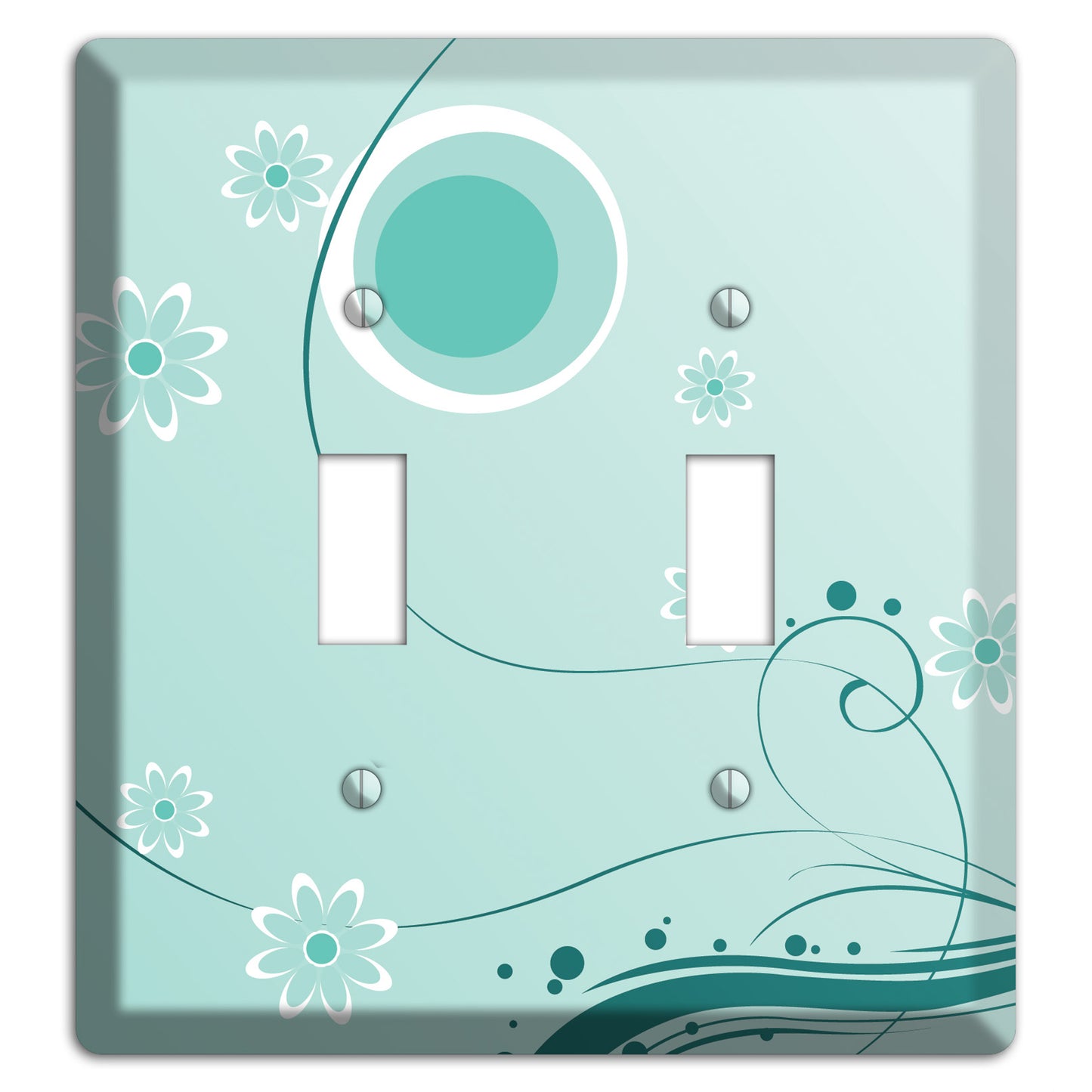 Light Green Floral 2 Toggle Wallplate