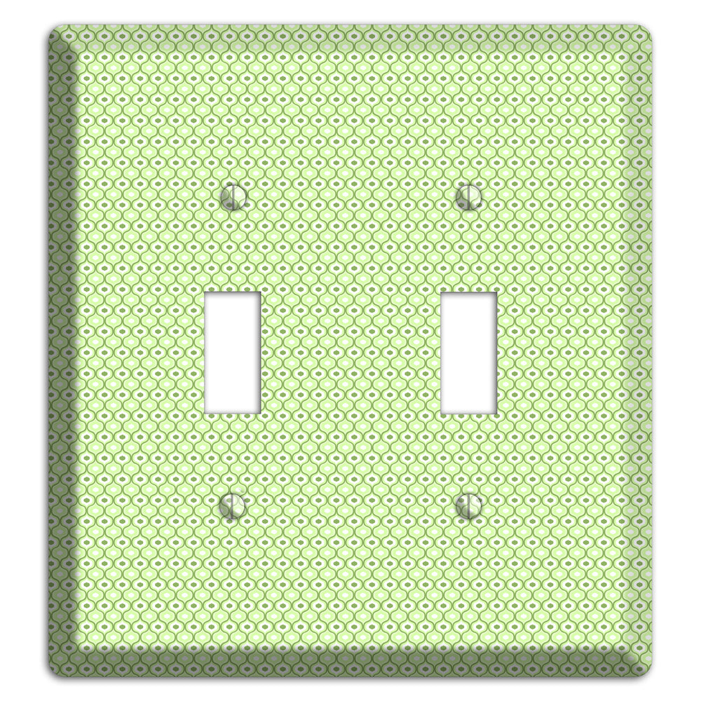 Multi Green Tiny Double Scallop 2 Toggle Wallplate