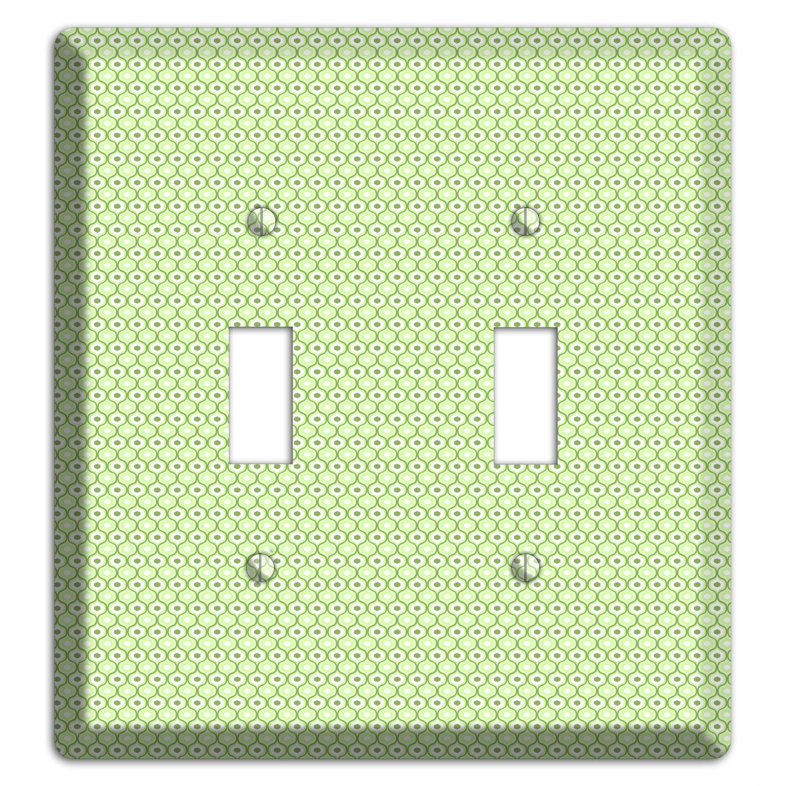 Multi Green Tiny Double Scallop 2 Toggle Wallplate
