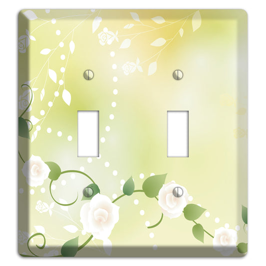 Green Delicate Flowers 2 Toggle Wallplate