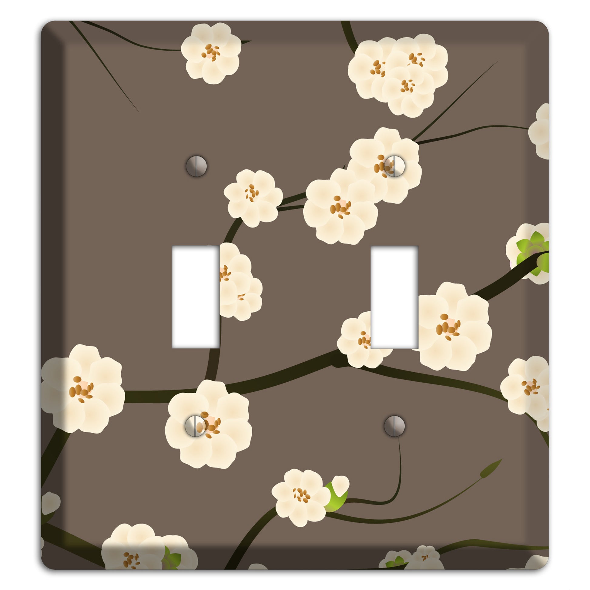 Yellow and Brown Cherry Blossoms 2 Toggle Wallplate
