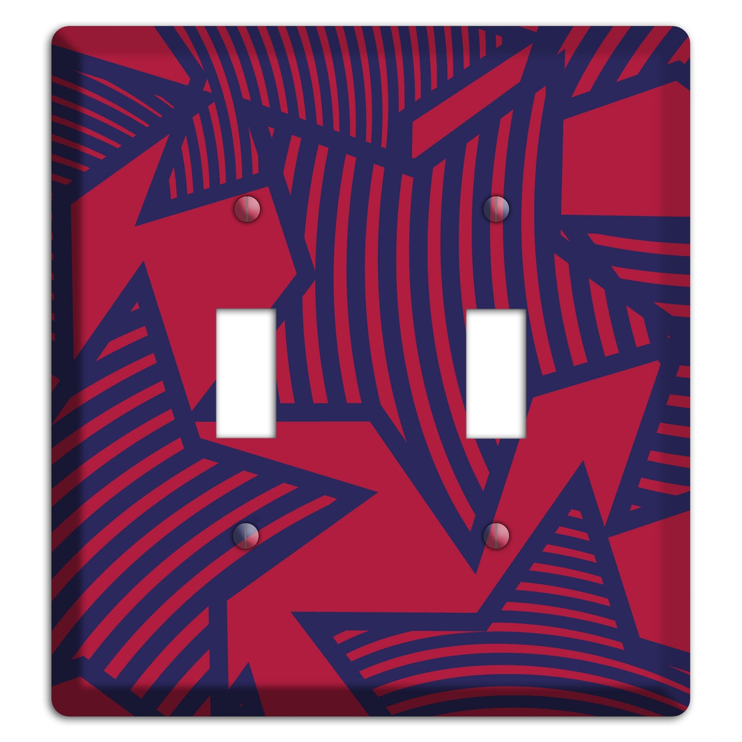Red with Large Blue Stars 2 Toggle Wallplate