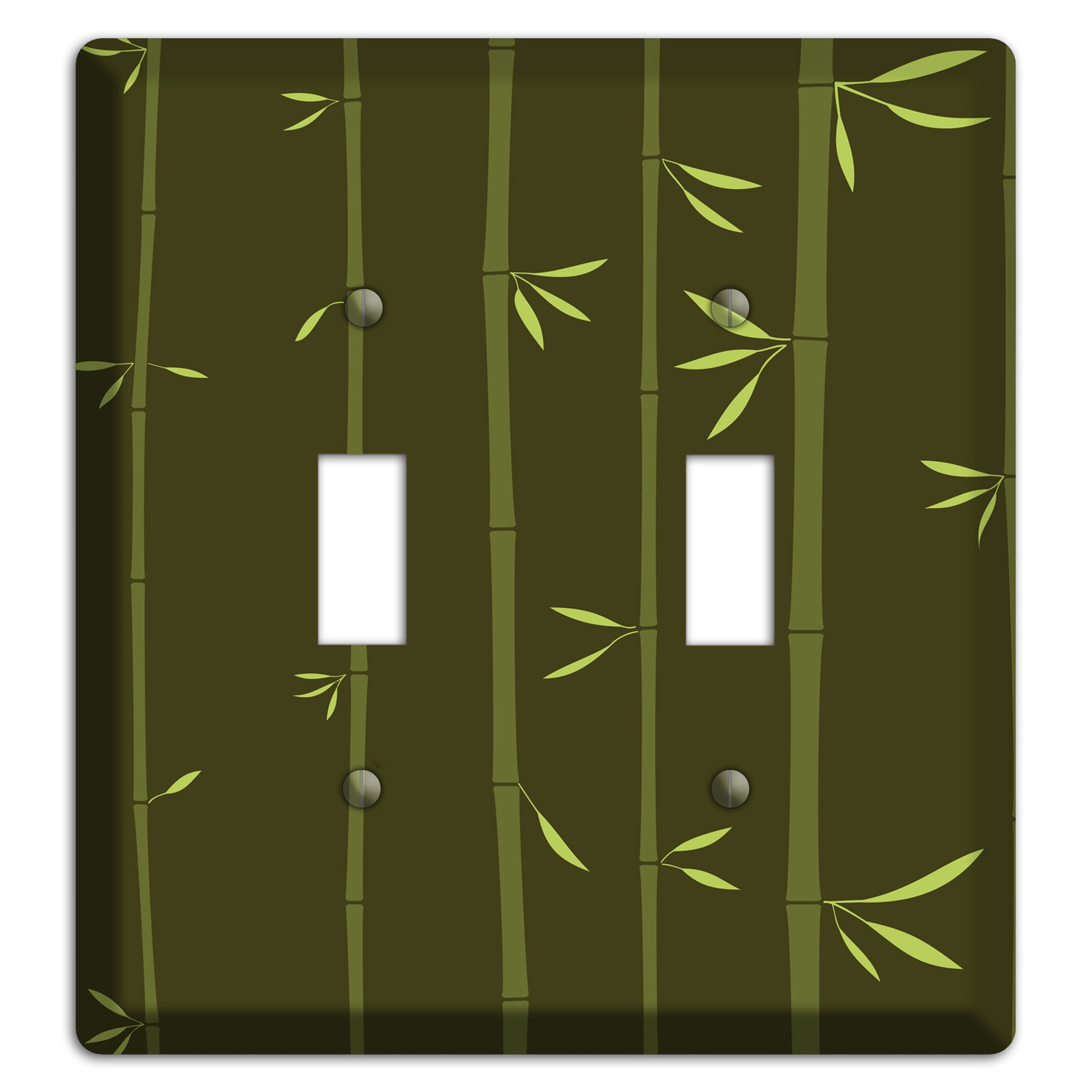Dark Green Bamboo 2 Toggle Wallplate
