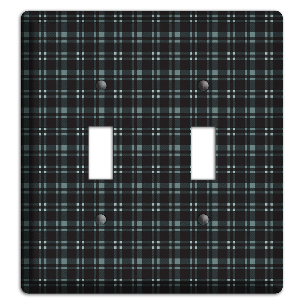 Black Plaid 2 Toggle Wallplate
