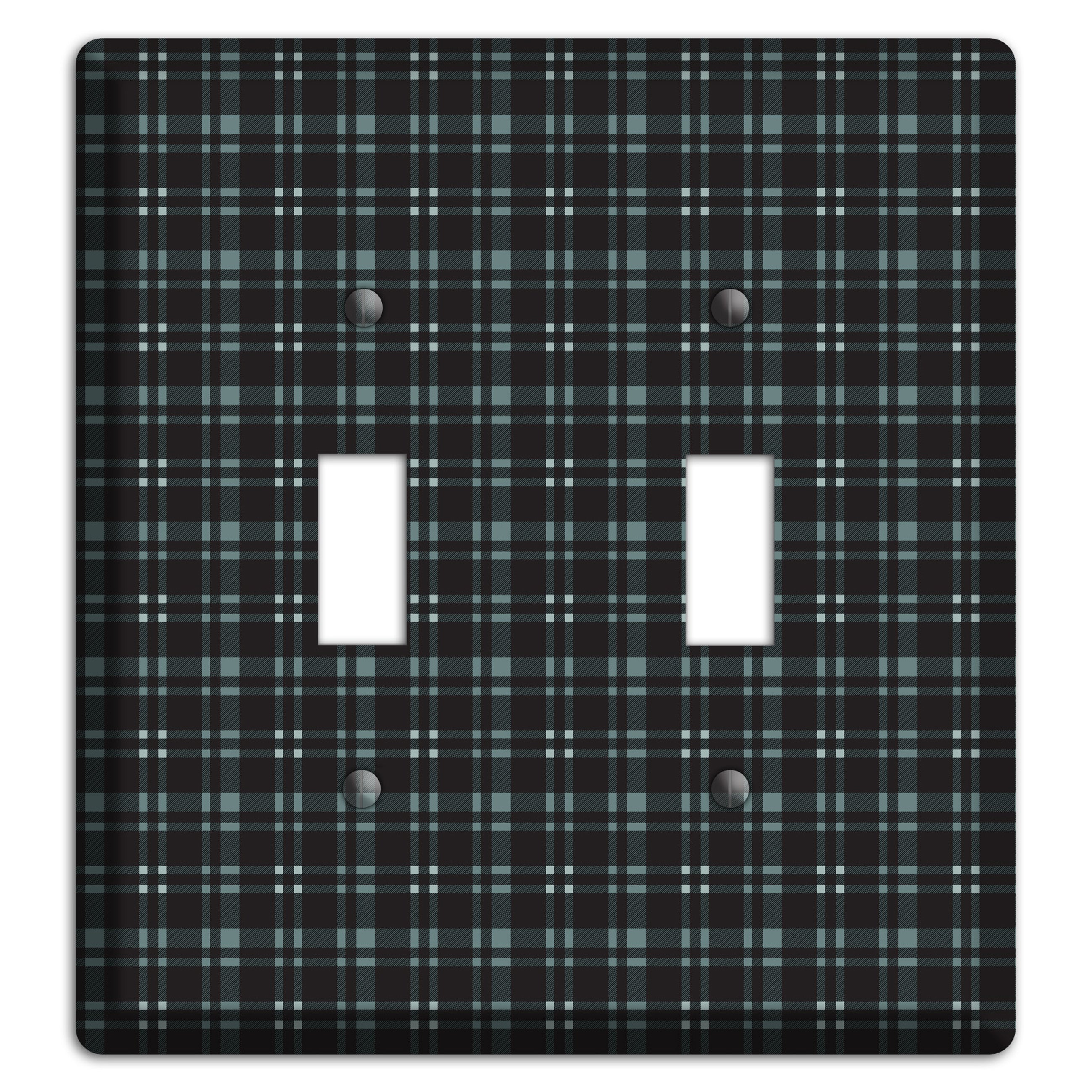 Black Plaid 2 Toggle Wallplate