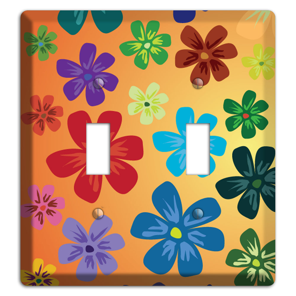 Brown Flowers 2 Toggle Wallplate