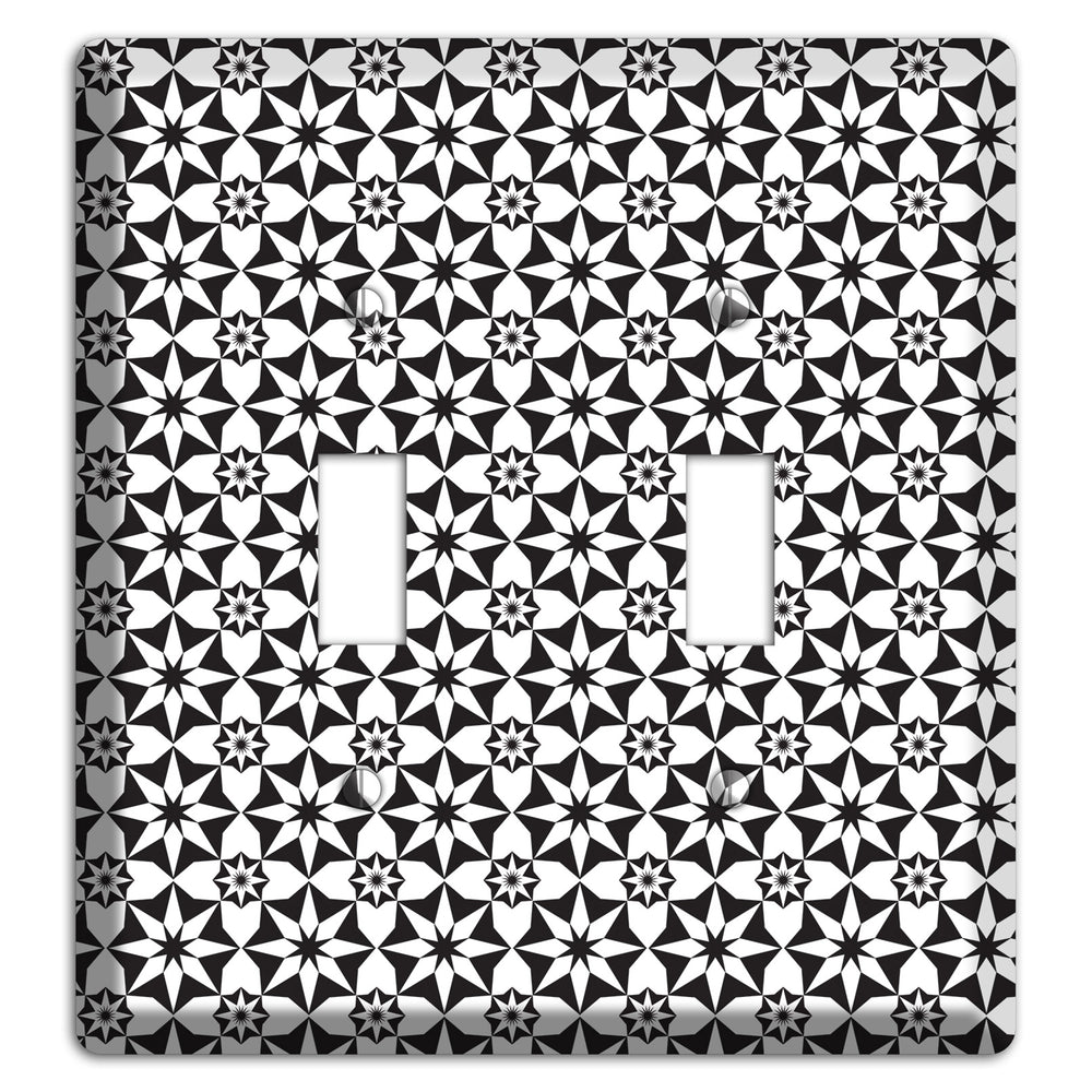 White with Black Foulard 2 2 Toggle Wallplate