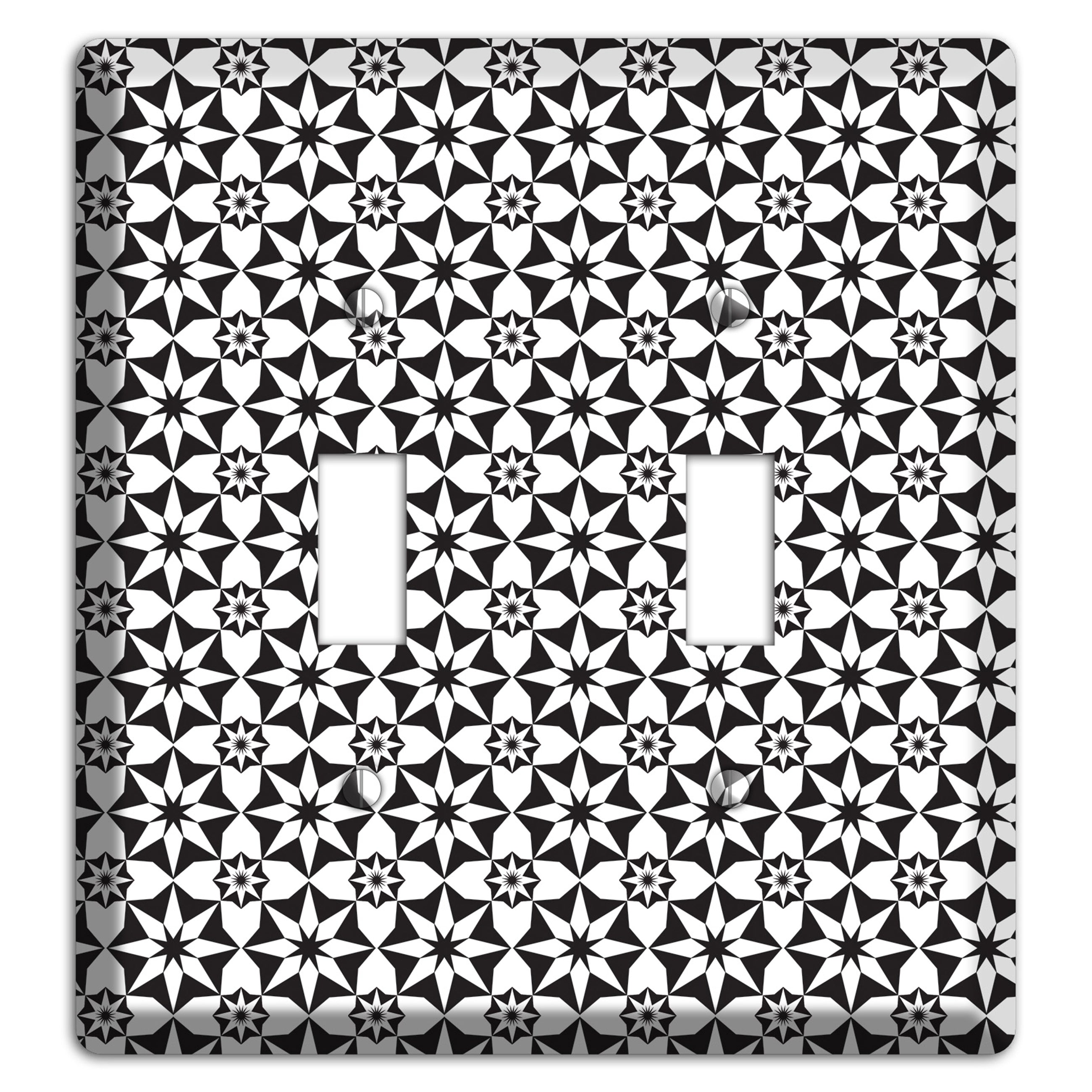 White with Black Foulard 2 2 Toggle Wallplate