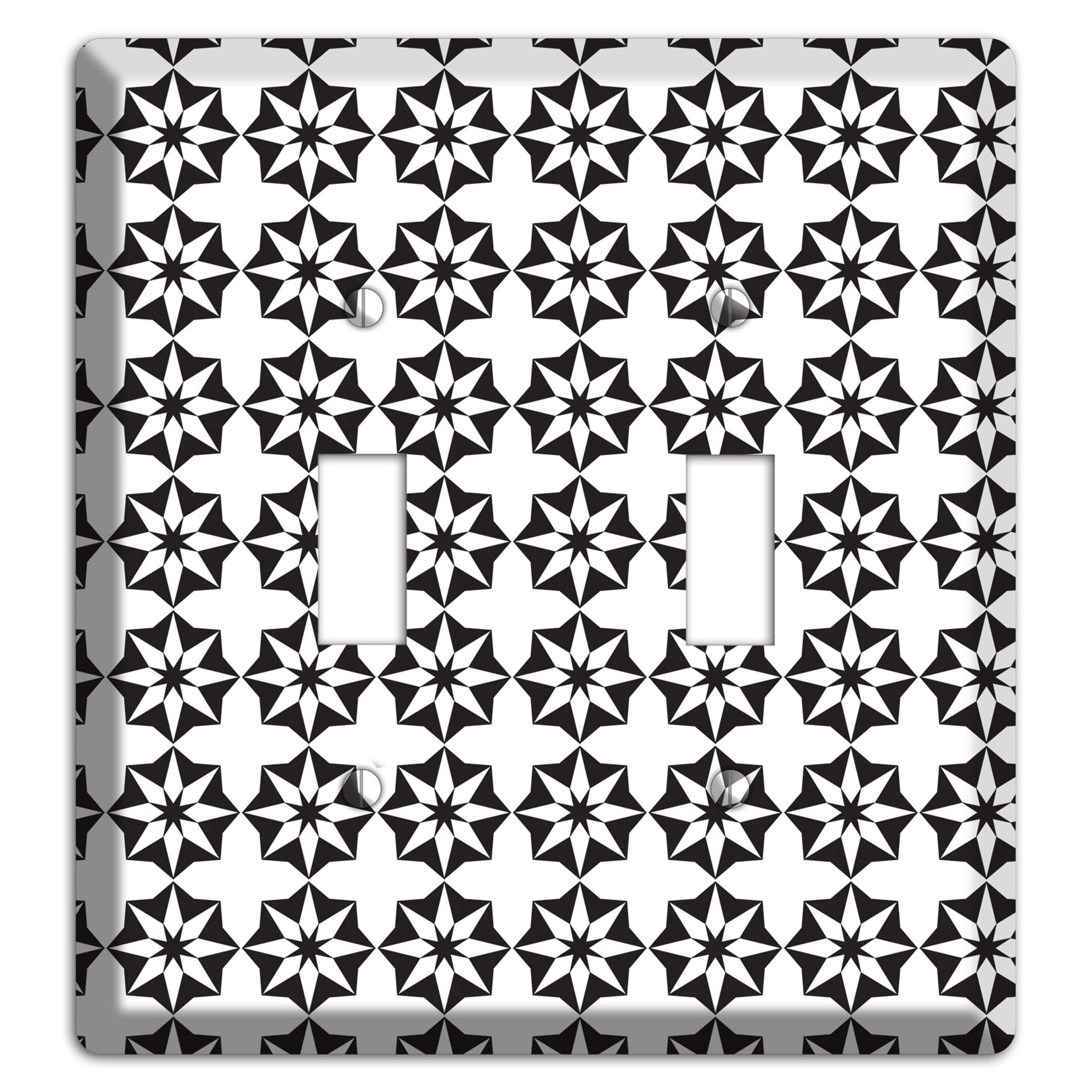 White with Black Foulard 2 Toggle Wallplate