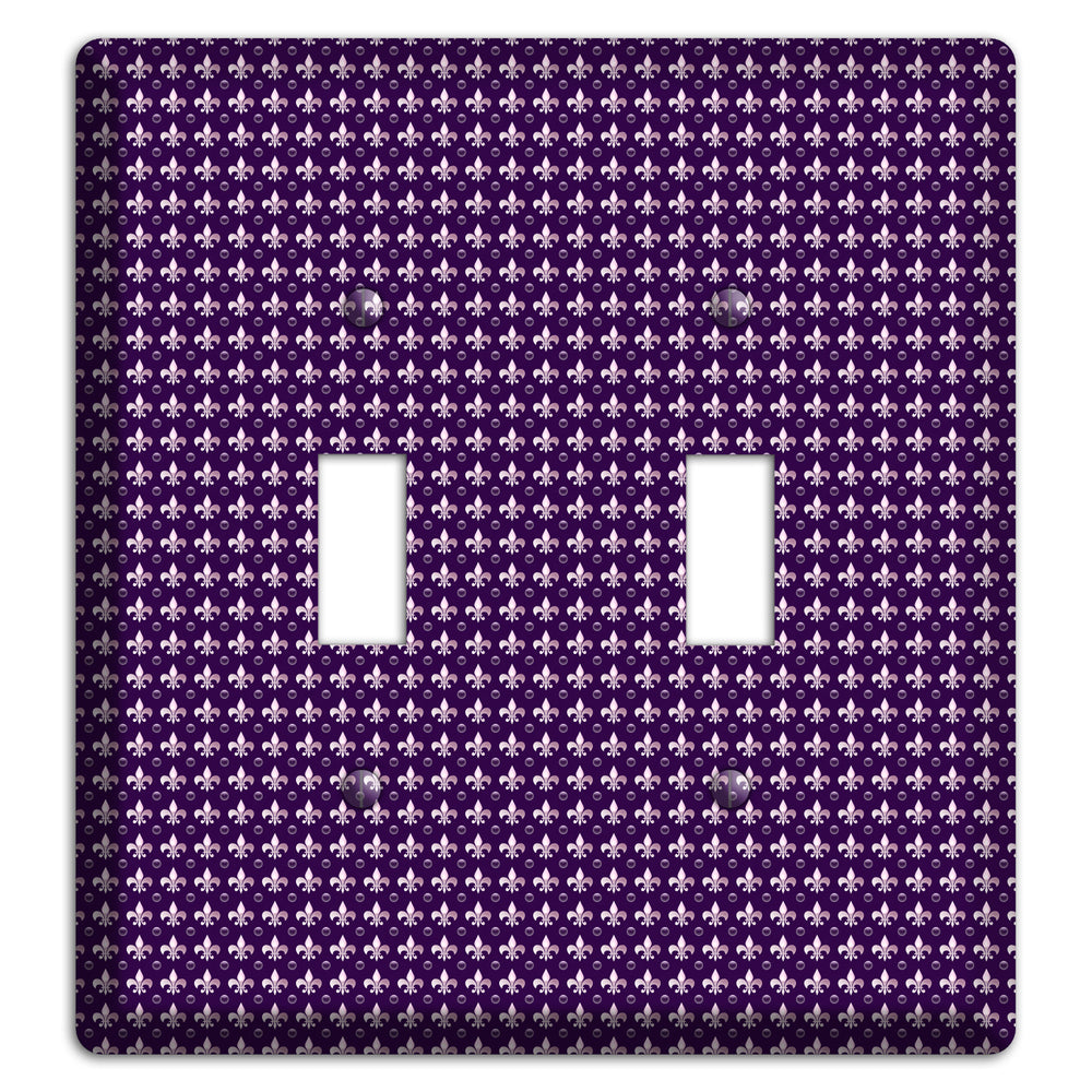 Purple Fleur de Lis 2 Toggle Wallplate