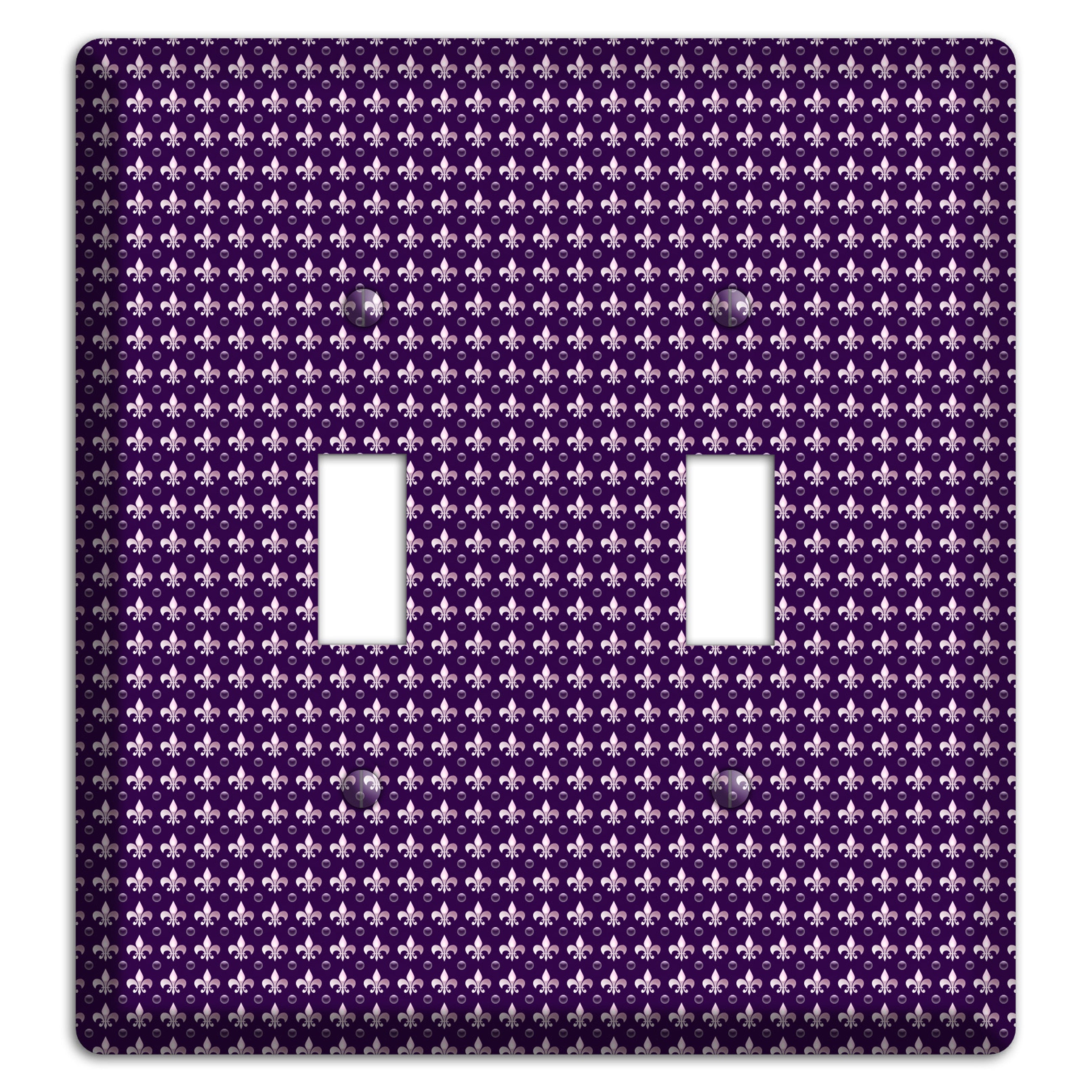 Purple Fleur de Lis 2 Toggle Wallplate