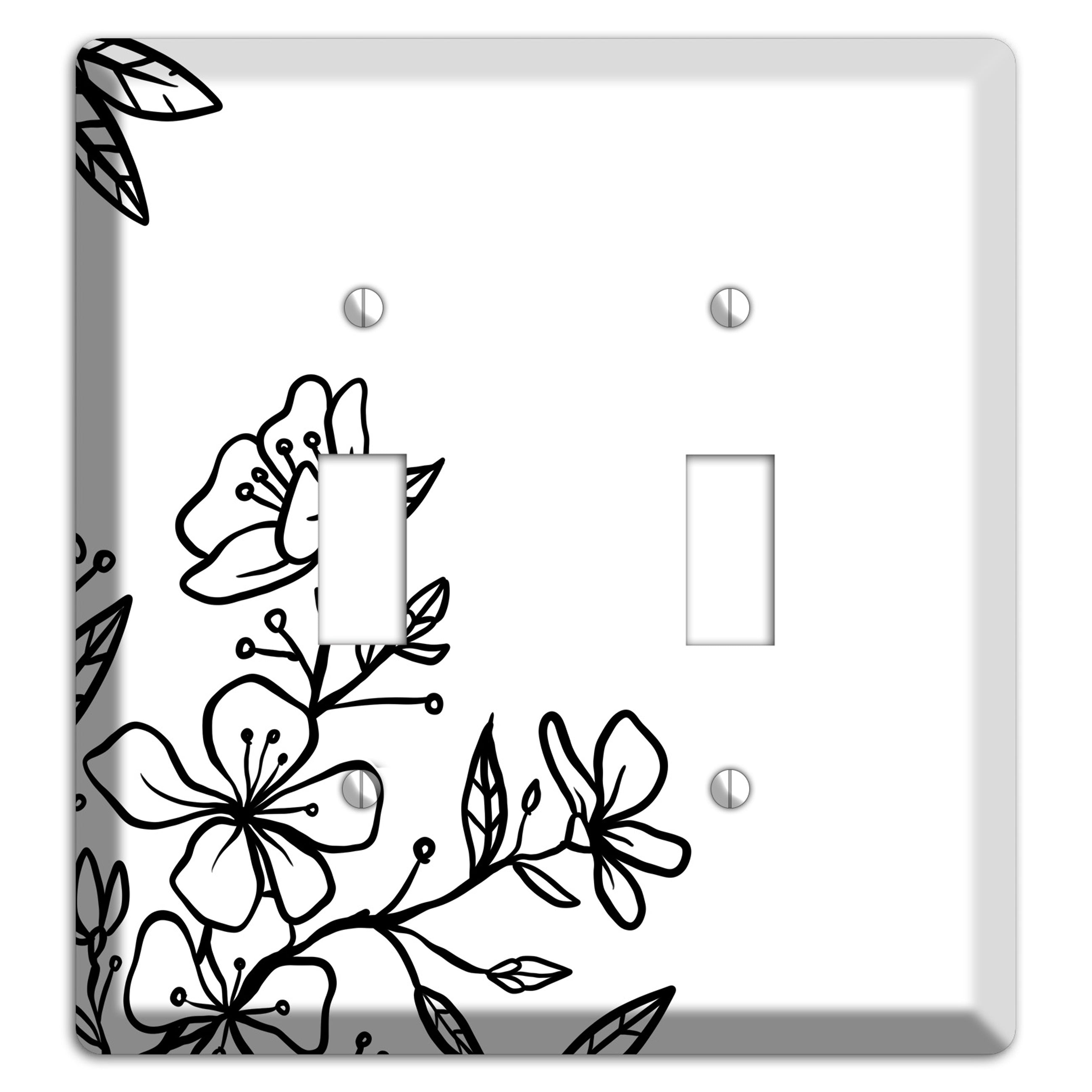 Hand-Drawn Floral 18 2 Toggle Wallplate