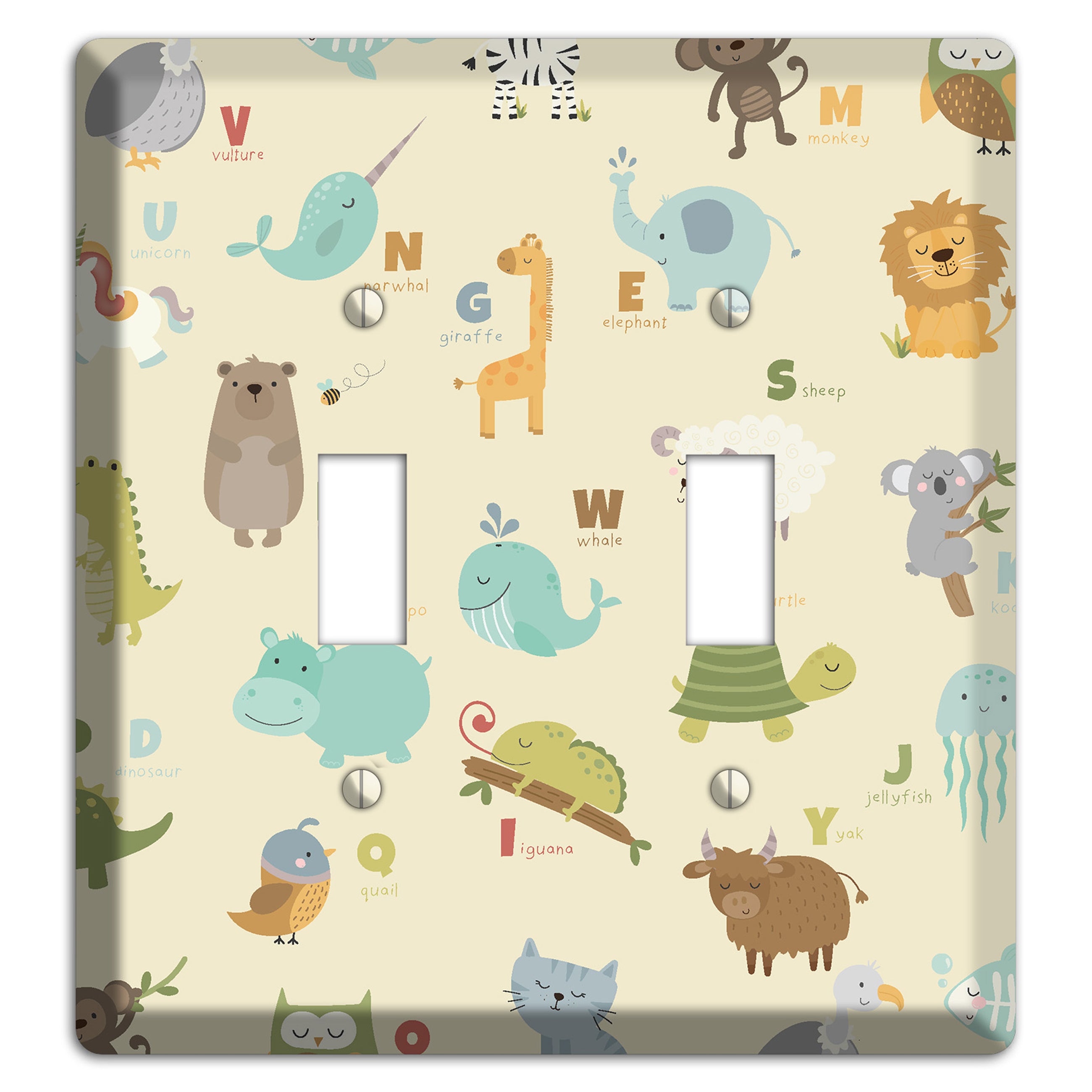 Animal Alphabet 2 2 Toggle Wallplate