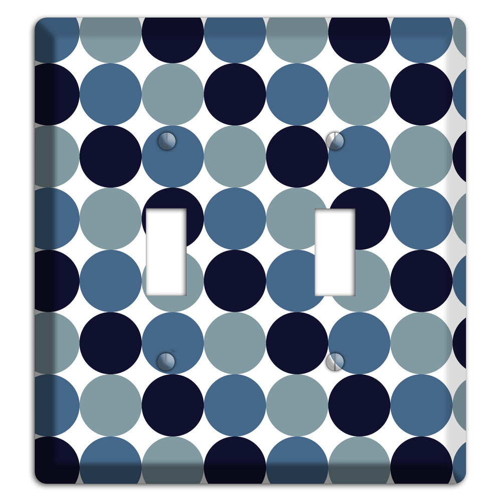 Multi Dusty Blue Tiled Dots 2 Toggle Wallplate