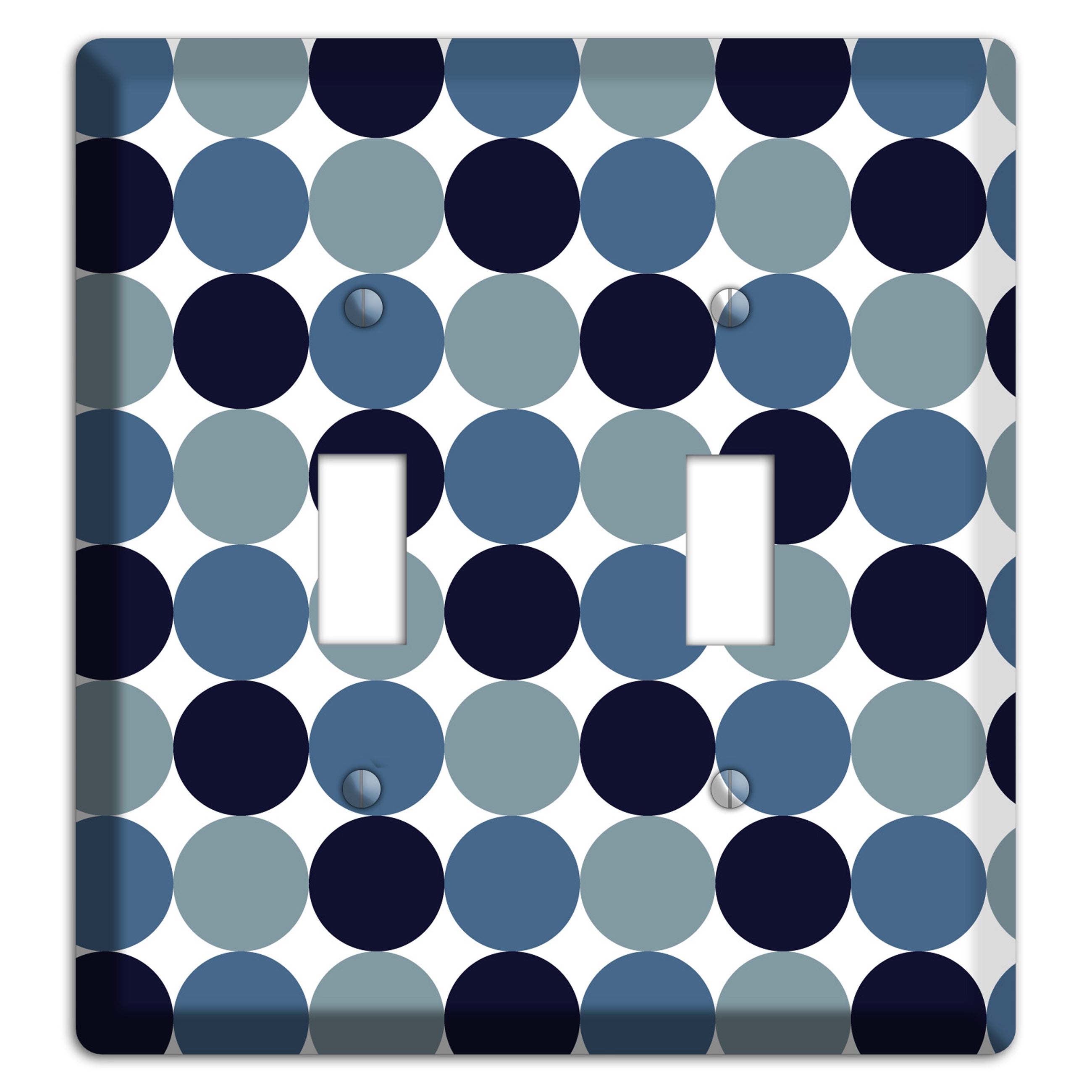 Multi Dusty Blue Tiled Dots 2 Toggle Wallplate