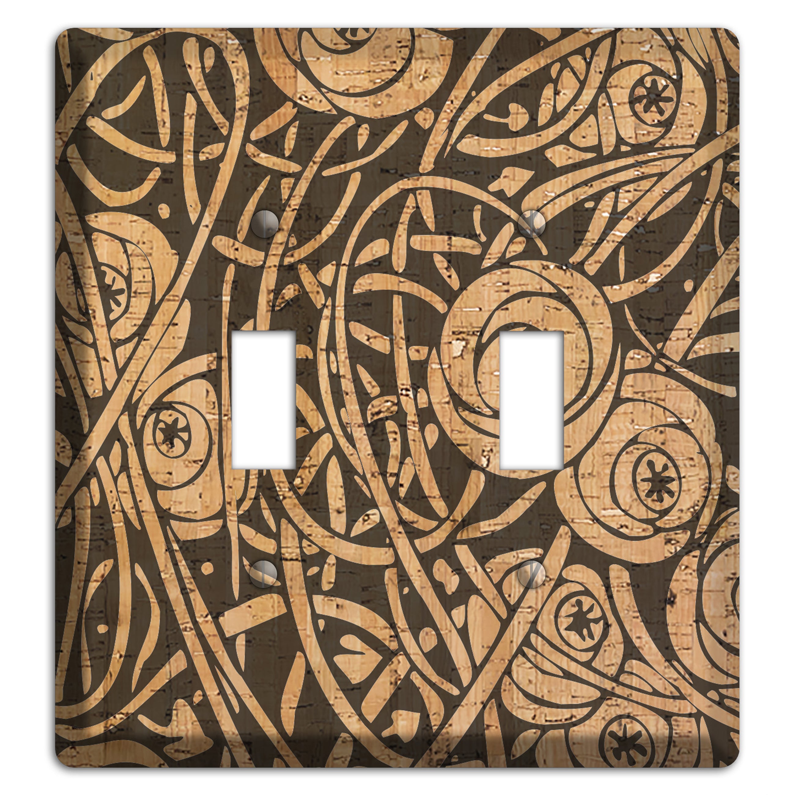 Deco Floral Cork 2 Toggle Wallplate