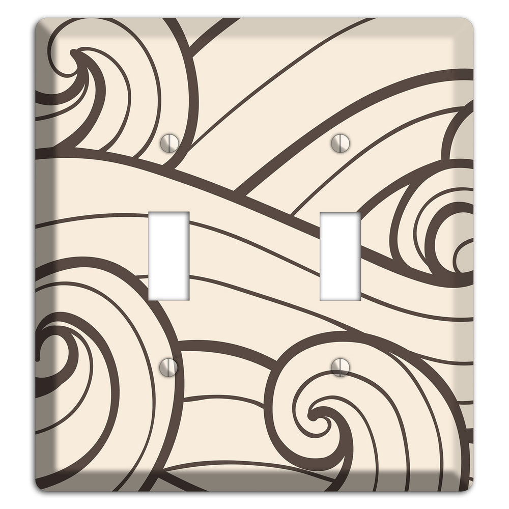 Abstract Curl Beige 2 Toggle Wallplate