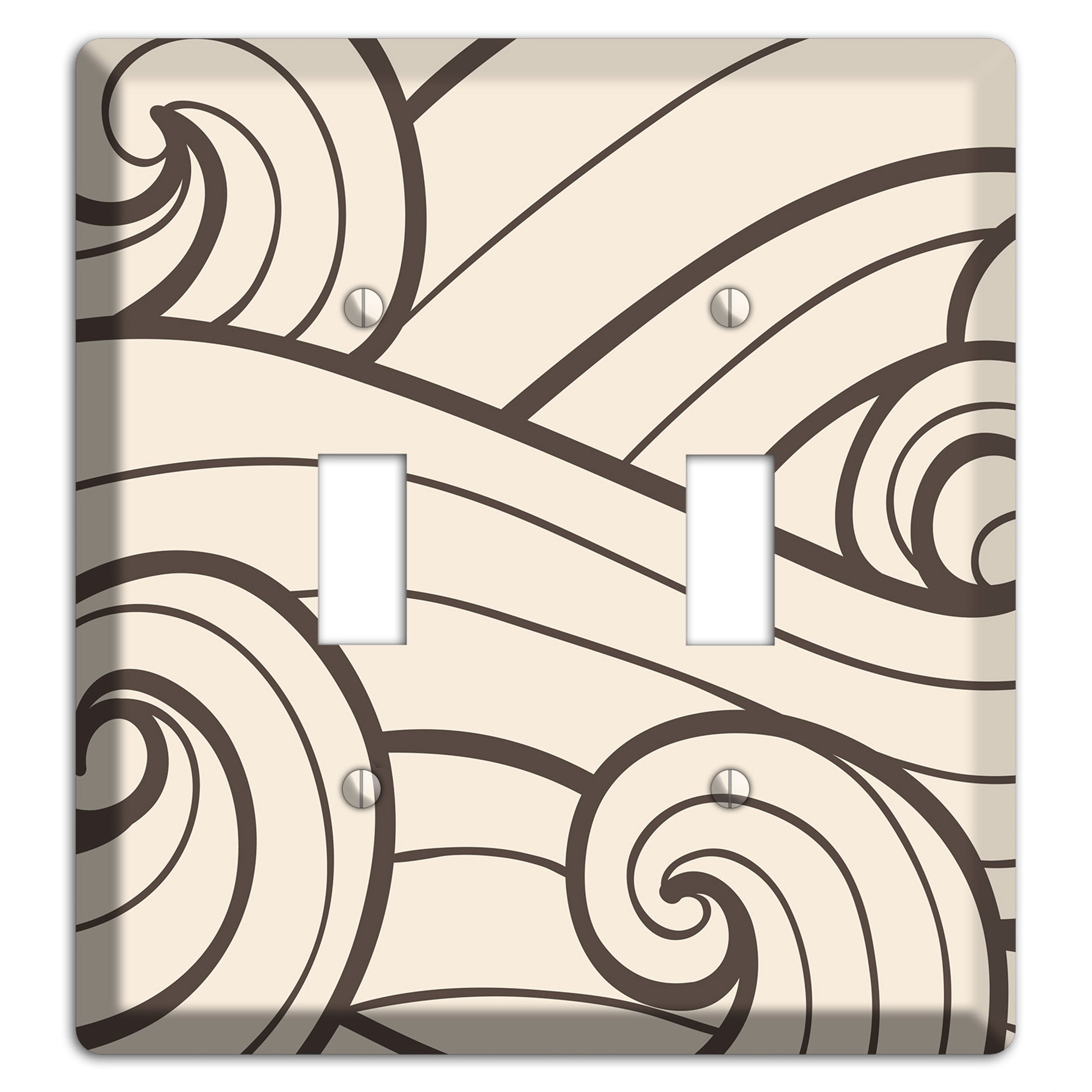 Abstract Curl Beige 2 Toggle Wallplate