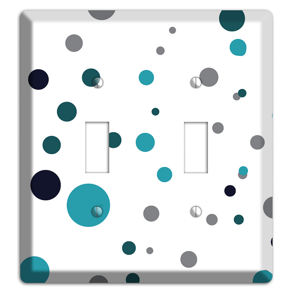 Teal and Blue Dots 2 Toggle Wallplate