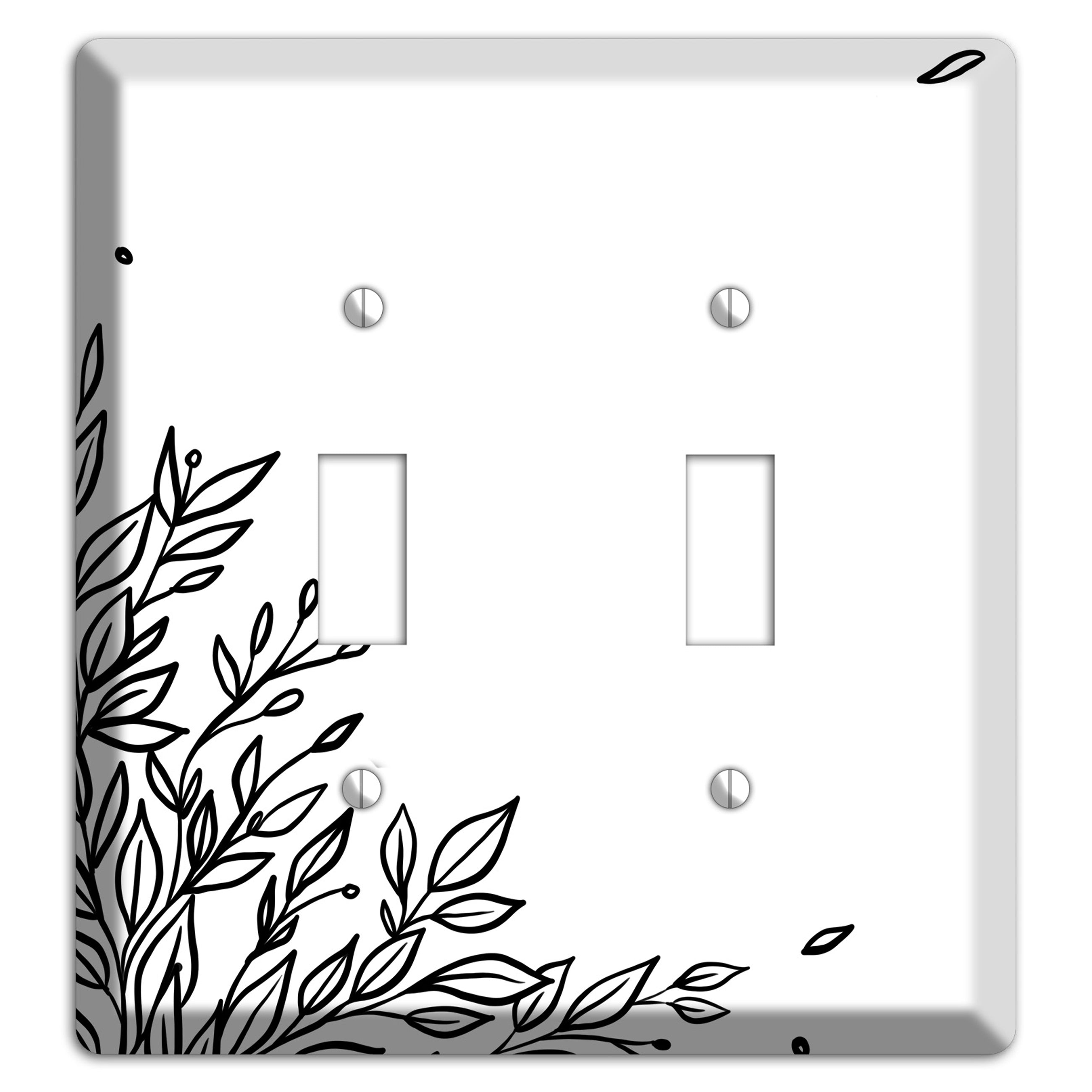 Hand-Drawn Floral 17 2 Toggle Wallplate