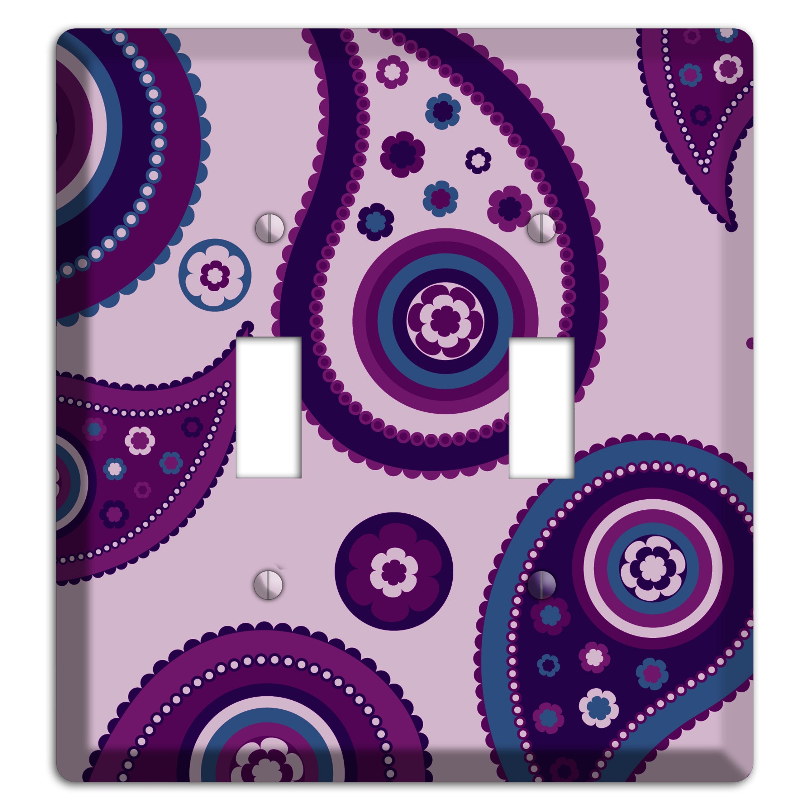 Light Purple Pailsey 2 Toggle Wallplate